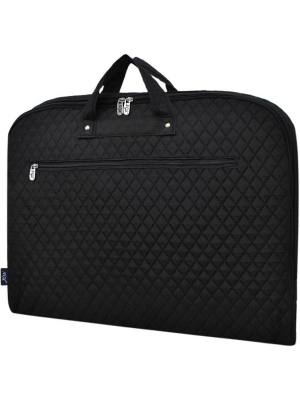 Quilted Black Glitter Travel Hanging Garment Bag - Stylish & Functional Storage